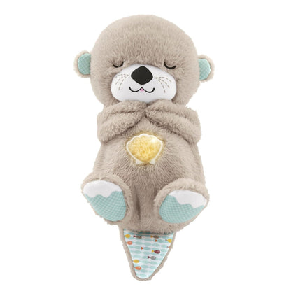 Plush toy resembling a bear in a hood with a heart design on a white background
